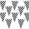 Smartgifts Black & White Checker 100 Foot Pennant Stringer with 48 Flags SM9702